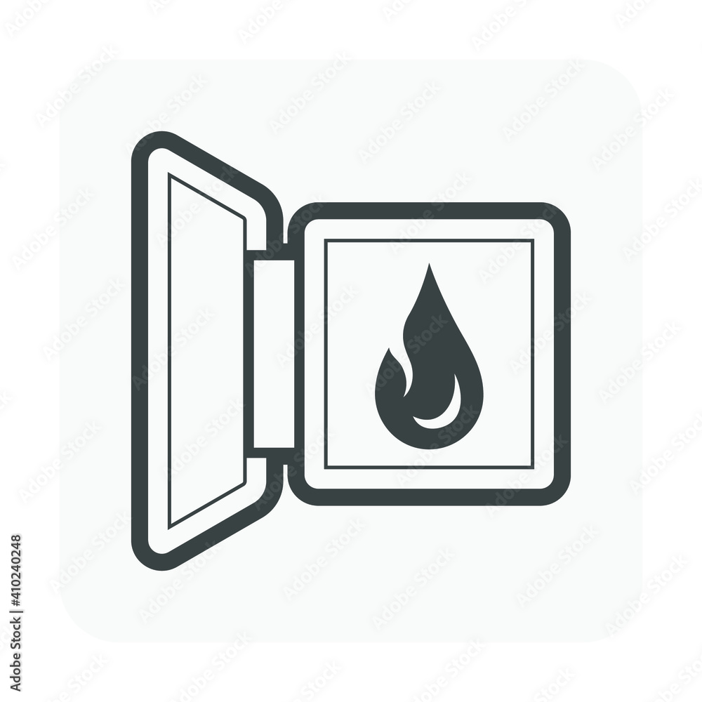 Fuel tank door or tank cover or fuel filler lid vector icon. Include flame or energy icon inside. Device is a automotive part or opener for close, open and protection fuel tank of car or vehicle. Fuel tank door or tank cover or fuel filler lid vector icon. Include flame or energy icon inside. Device is a automotive part or opener for close, open and protection fuel tank of car or vehicle.