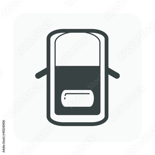 Natural gas tank or cylinder pressure vessel vector icon. Container or equipment for installation in car or vehicle to storage and transportation liquid compressed gas i.e. propane, lpg, lng, and cng.