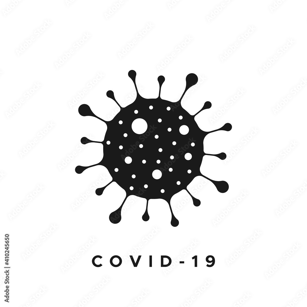 Covid-19 black icon. Vector illustration, flat design Covid-19 black icon. Vector illustration, flat design
