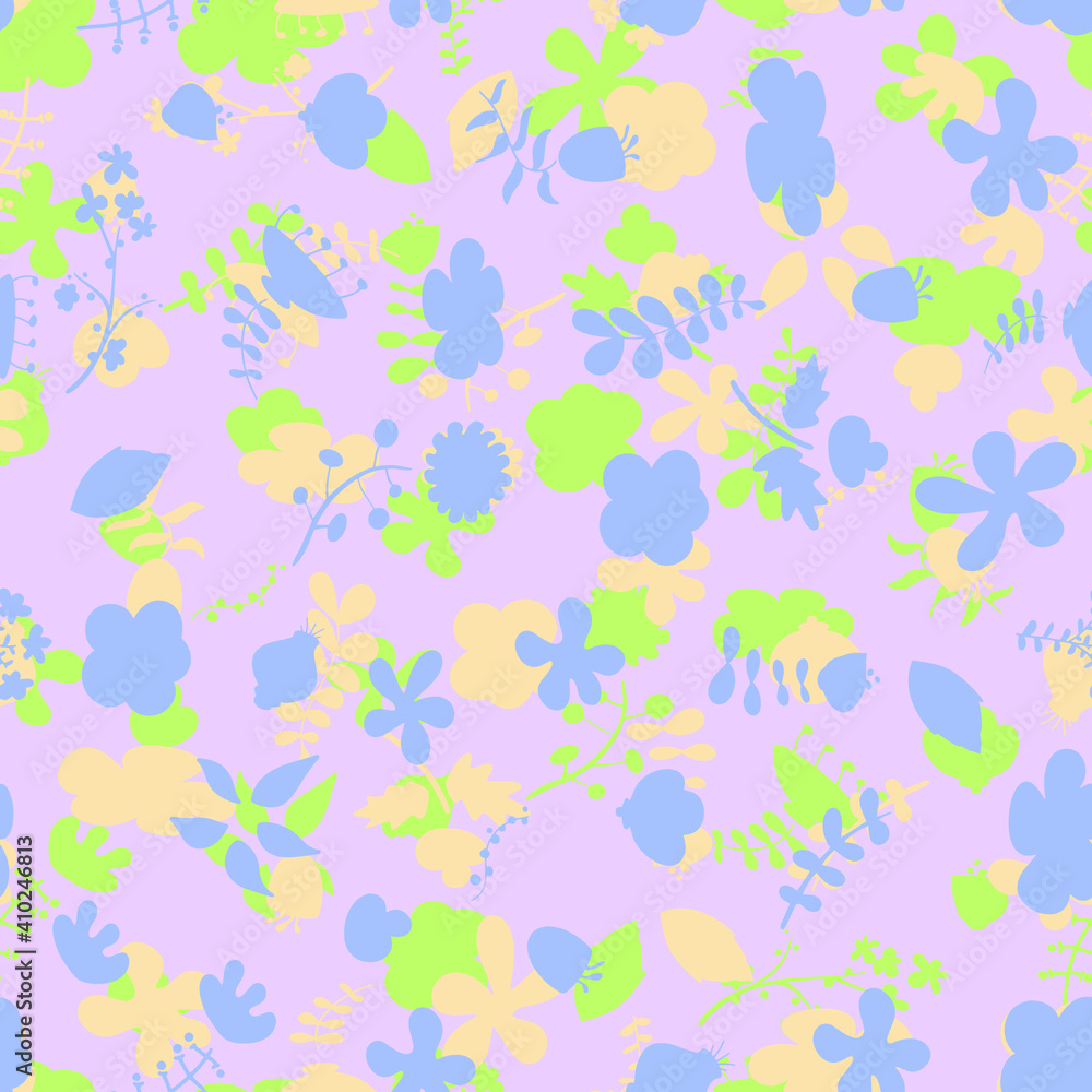 Seamless pattern with colorful spring flowers. yellow, blue, pink colors. Seamless pattern with colorful spring flowers. yellow, blue, pink colors.