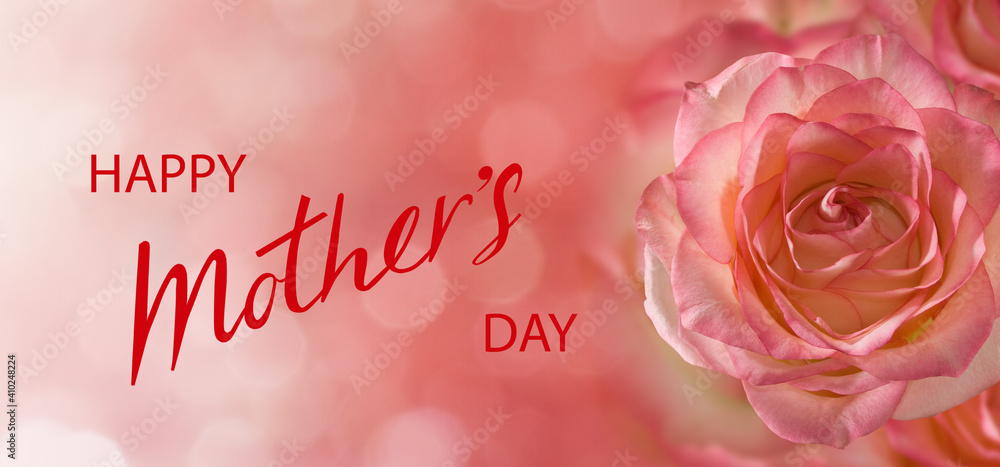 Happy mother's day greeting card. Congratulatory flowers.