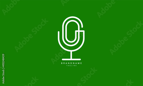 Microphone vector design, Podcast icon. Music logo