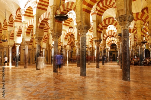 Tourists in the Mosque-Cathedral of Cordoba, Spain
