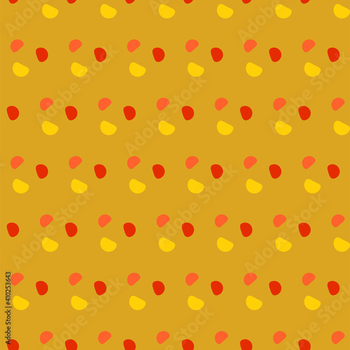 Fortuna gold geometric pattern of abstract elements. Fortuna gold background with yellow, brown abstract. Chaotic and abstract pattern of rounds and circles. Vector illustration fabric. Vector