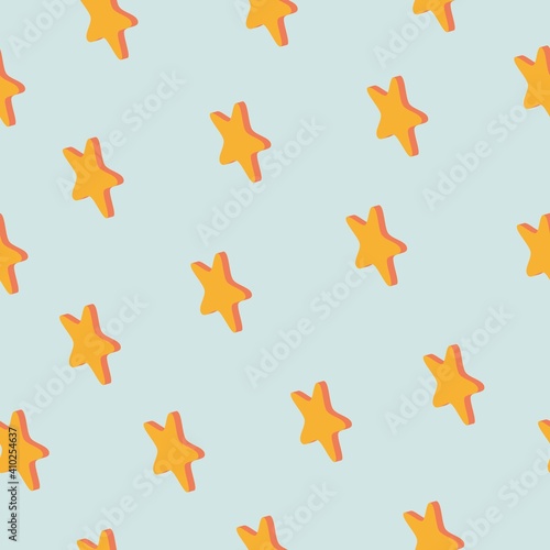 Seamless pattern  colorful pattern with isometric gold stars