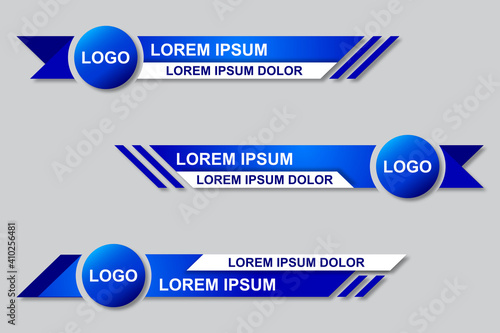 Modern geometric lower third banner template design. Colorful lower thirds set template vector. Vector illustration
