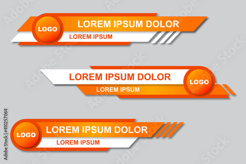 Modern geometric lower third banner template design. Colorful lower thirds set template vector. Vector illustration