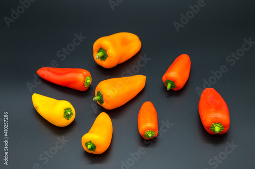 colorful bio fresh peppers small and large