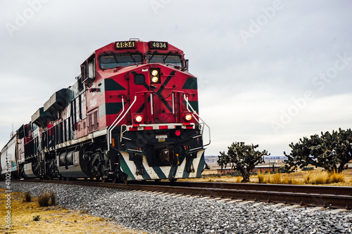 Steam locomotive in the field