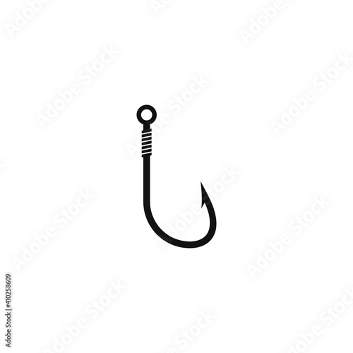 Fishing hook logo vector icon illustration