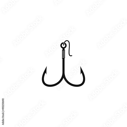 Fishing hook logo vector icon illustration