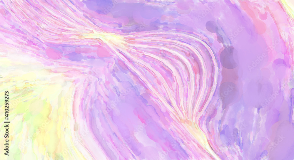Fototapeta premium Watercolor abstract painting with pastel colors for poster, wall art, banner, card, book cover or packaging. Modern painting of soothing brush strokes resembling alcohol inks.