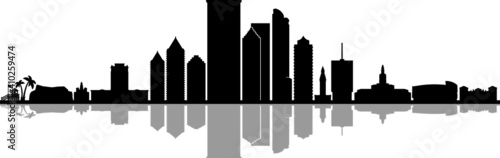 MIAMI Florida SKYLINE City Silhouette
