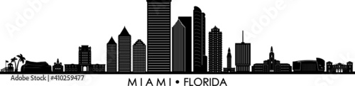 MIAMI Florida SKYLINE City Silhouette
