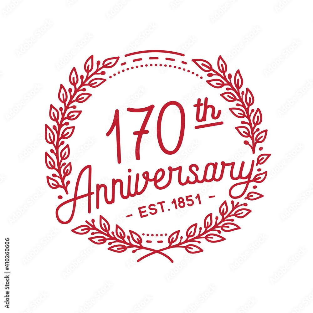 Fototapeta premium 170 years anniversary logo collection. 170th years anniversary celebration hand drawn logotype. Vector and illustration.