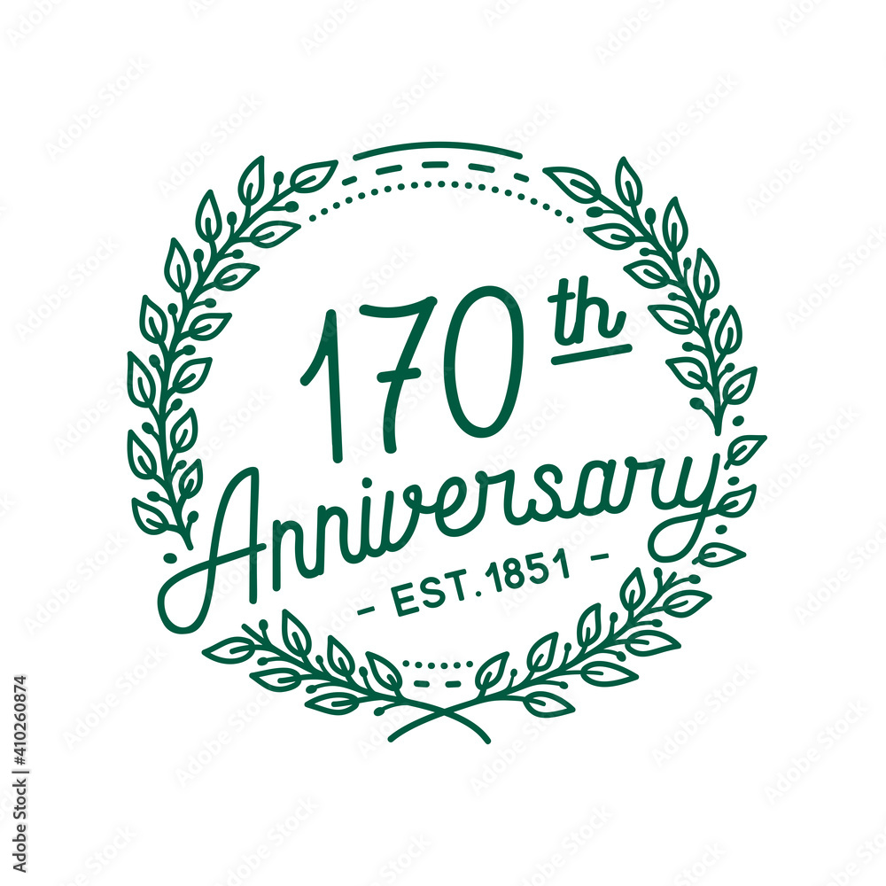 Fototapeta premium 170 years anniversary logo collection. 170th years anniversary celebration hand drawn logotype. Vector and illustration.