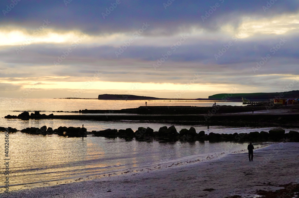 Salthill at sunset silhouetted