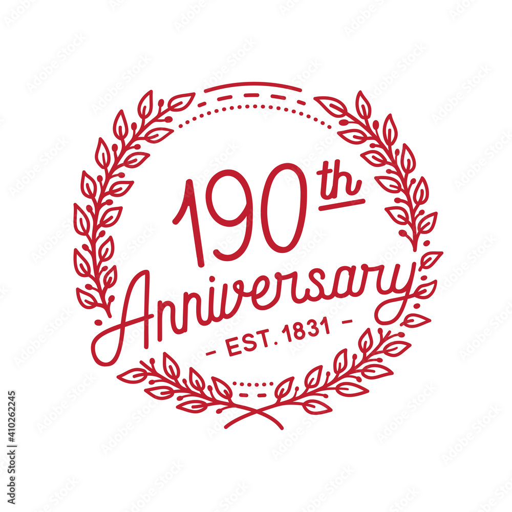 190 years anniversary logo collection. 190th years anniversary celebration hand drawn logotype. Vector and illustration. 190 years anniversary logo collection. 190th years anniversary celebration hand drawn logotype. Vector and illustration.