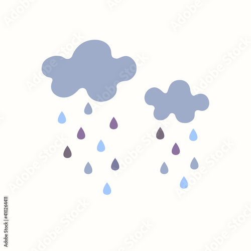 Clouds and rain. Clouds. Vector illustration.