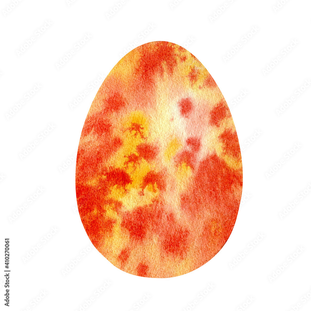 Hand drawn watercolor of easter egg. isolated on white background Stock illustration of holiday symbol. Hand drawn watercolor of easter egg. isolated on white background Stock illustration of holiday symbol.