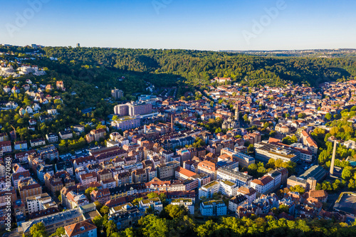 Stadtteil Heslach, Stuttgart-S√ºd, Stadtansicht, Luftbildaufnahme, Stuttgart photo