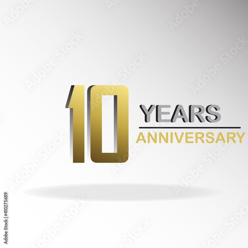 Anniversary Logo Vector Template Design Illustration gold white