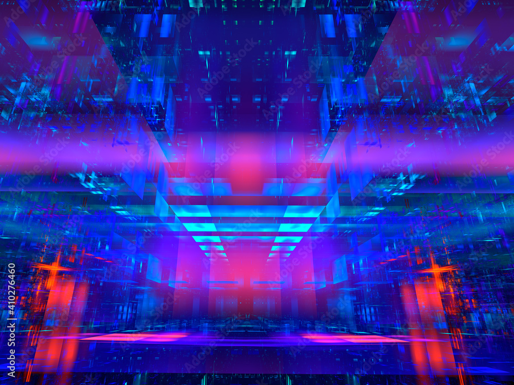 Fototapeta premium Fractal background for sci-fi projects - abstract digitally generated image