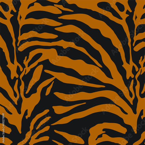 Seamless pattern with zebra fur print. Vector illustration. Exotic wild animalistic texture. Seamless camouflage background for fabric, textile, design, cover, wrapping.