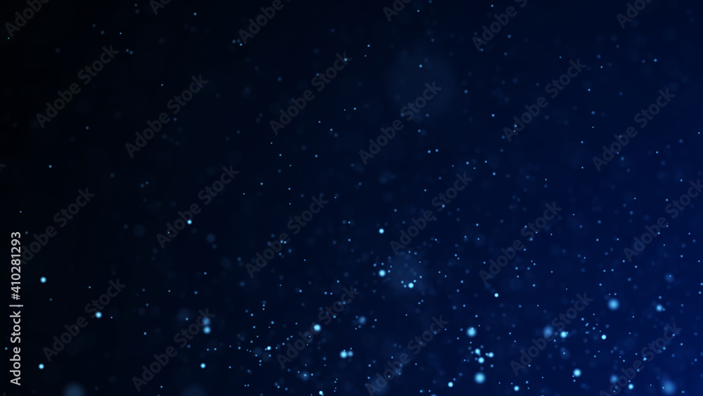 Dust blue particles. Abstract background of particles. Dots background. Futuristic digital dots background. 3d rendering.