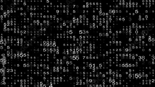 Digital background black matrix. Matrix background. Binary computer code. Hacker coding concept. 3D rendering.
