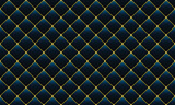 Luxury dark blue background with golden chains and beads. Vector illustration. Upholstery background.