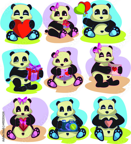 Cute Panda Couple Valentine s Day