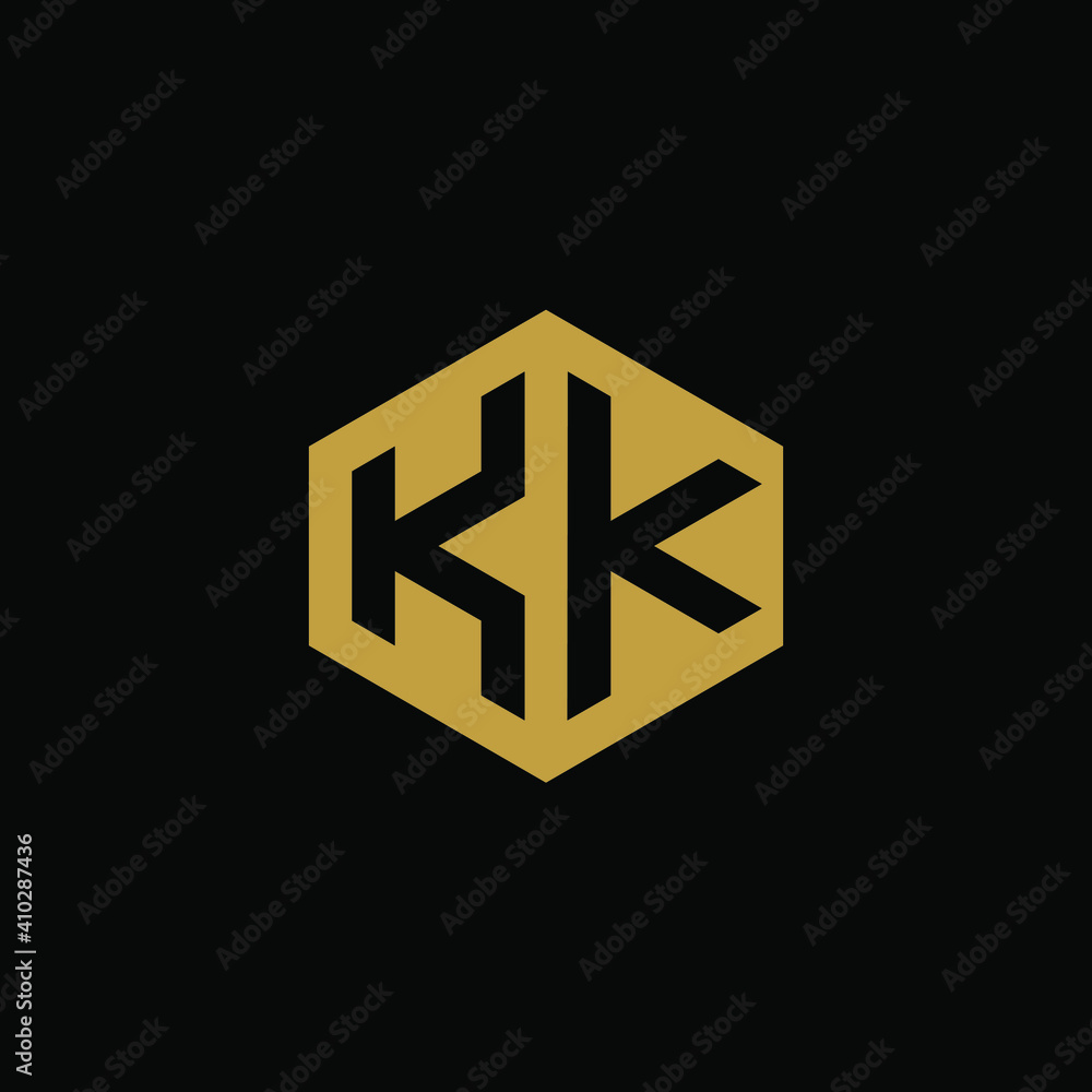 Initial letter KK hexagon logo design vector Initial letter KK hexagon logo design vector