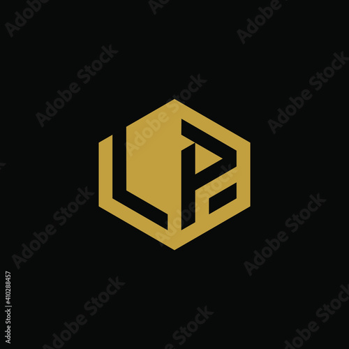 Initial letter LP hexagon logo design vector