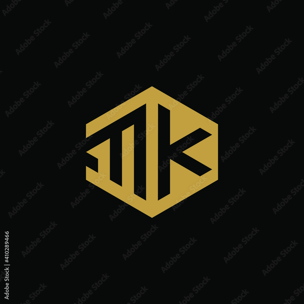 Initial letter MK hexagon logo design vector Initial letter MK hexagon logo design vector
