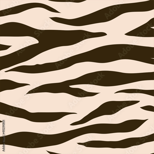 Seamless pattern with zebra fur print. Vector illustration. Exotic wild animalistic texture. Seamless camouflage background for fabric, textile, design, cover, wrapping.