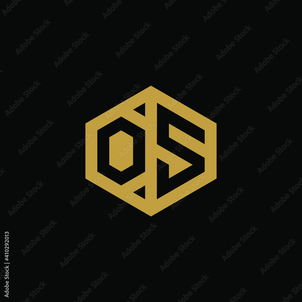 Initial letter OS hexagon logo design vector Initial letter OS hexagon logo design vector