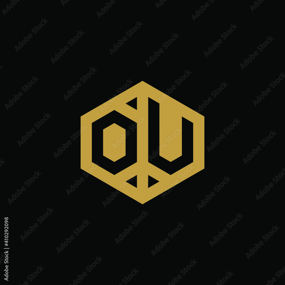 Initial letter OU hexagon logo design vector Initial letter OU hexagon logo design vector