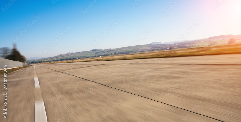 Race Car / motorcycle racetrack on a sunny day.