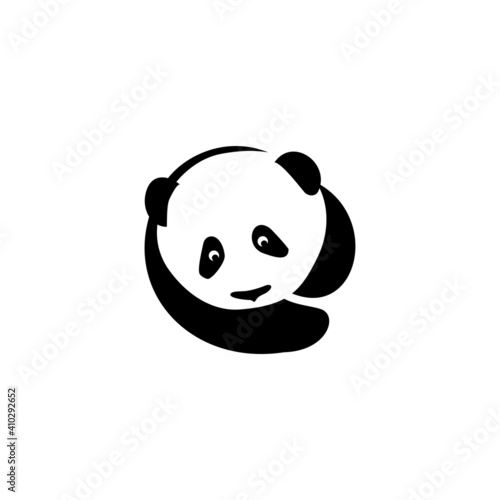 Photography Cute Panda bear Logo design vector template