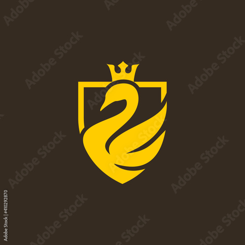 simple swan logo vector.
Abstract minimalistic logo icon bird silhouette of a swan
