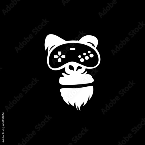 geek gorilla head vector logo illustration