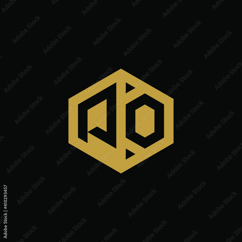 Initial letter PO hexagon logo design vector Initial letter PO hexagon logo design vector