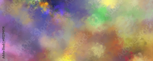 Abstract background of colorful brush strokes. Brushed vibrant wallpaper. Painted artistic creation. Unique and creative illustration.