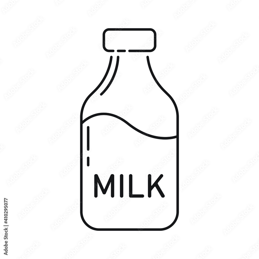 Milk Bottle icon design. isolated on white background Milk Bottle icon design. isolated on white background