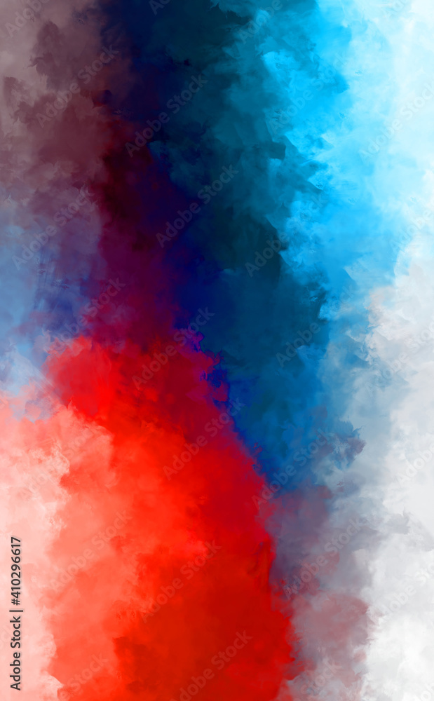 Obraz premium Abstract background of colorful brush strokes. Brushed vibrant wallpaper. Painted artistic creation. Unique and creative illustration.