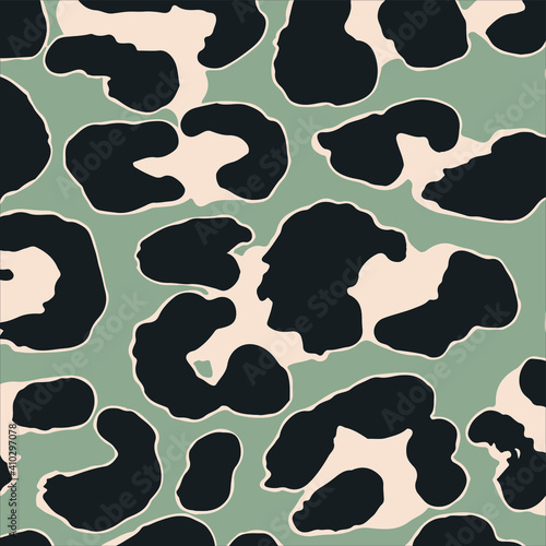Abstract animal skin leopard seamless pattern design. Jaguar, leopard, cheetah, panther fur. Seamless camouflage background for fabric, textile, design, cover, wrapping.