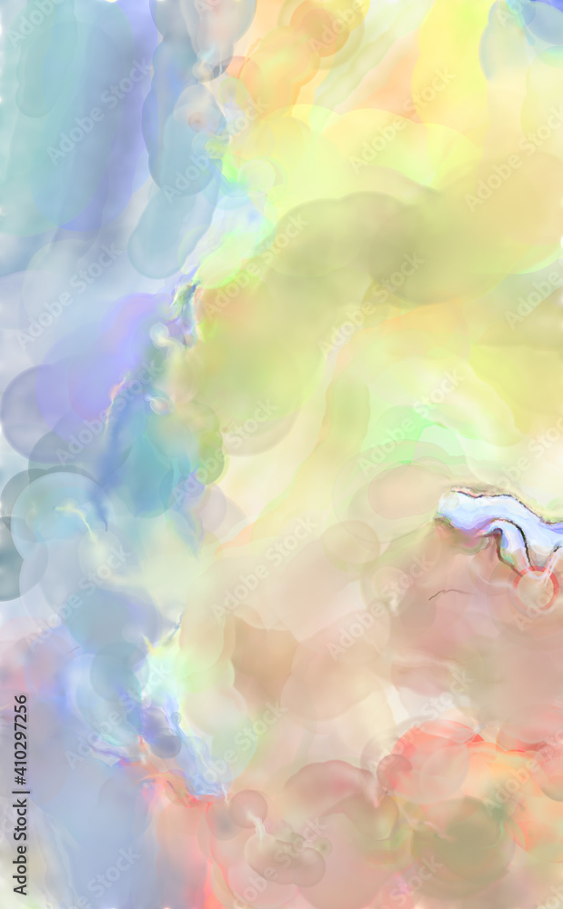 Obraz premium Modern brush strokes painting. Watercolor abstract painting with pastel colors. Soft color painted illustration of calming composition for poster, wall art, banner, card, book cover or packaging.
