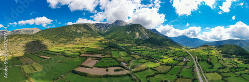 Panoramic view of Pedraforca, a mountain in Pyrenees, Spain photo