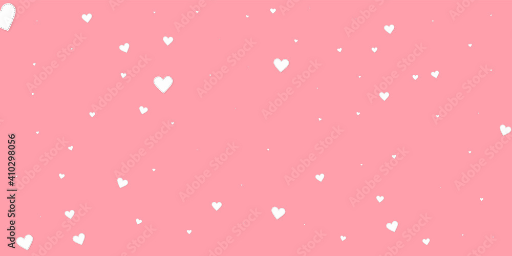 White heart love confettis. Valentine's day fallin White heart love confettis. Valentine's day fallin
